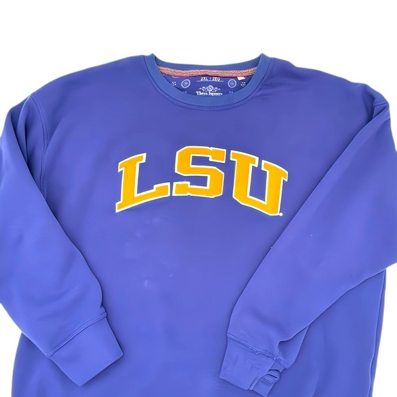 LSU Purple Pullover by Three Square Royce Apparel Chenille Lettering Unisex XL - Picture 7 of 9